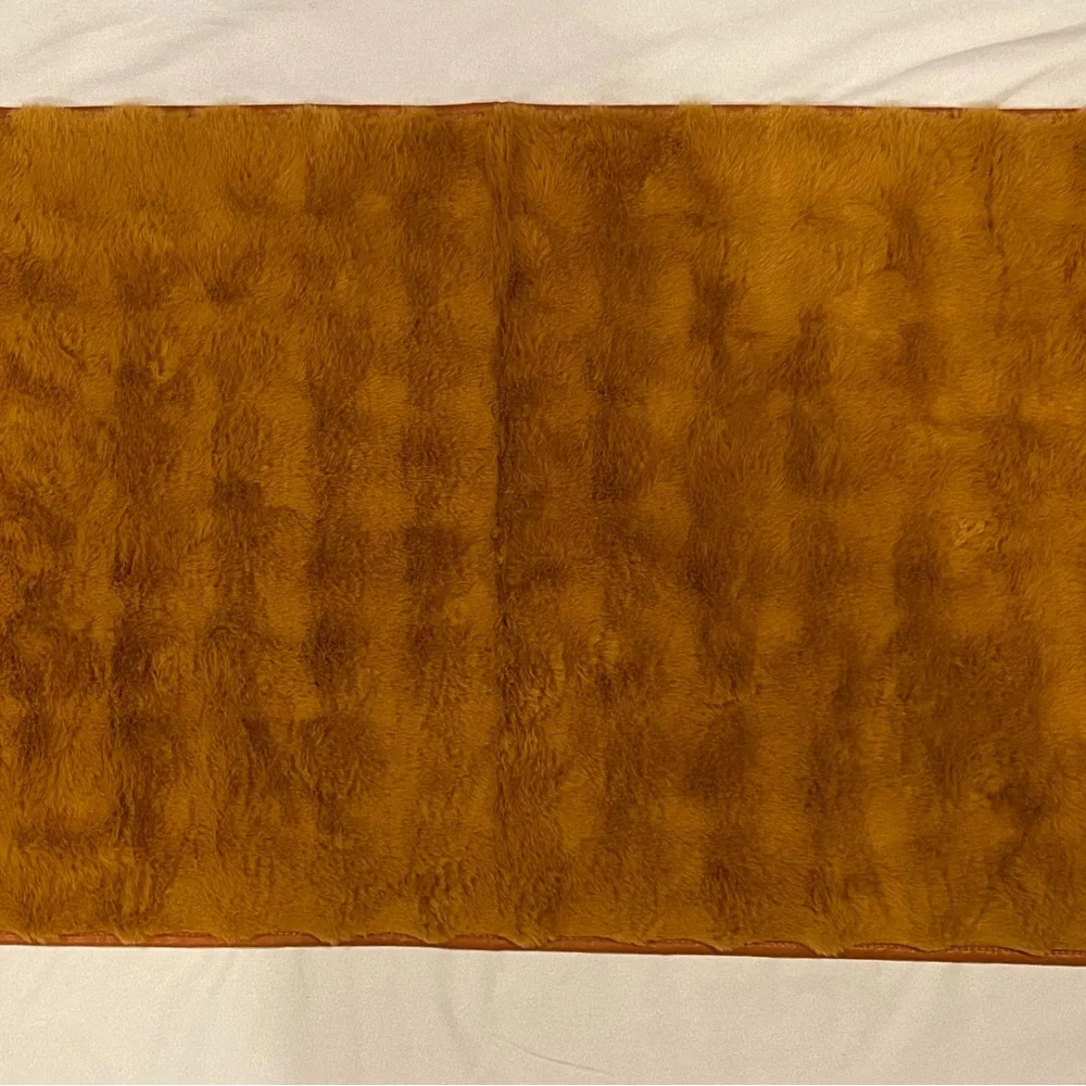 Plush Mustard Yellow Faux Fur mats (2)